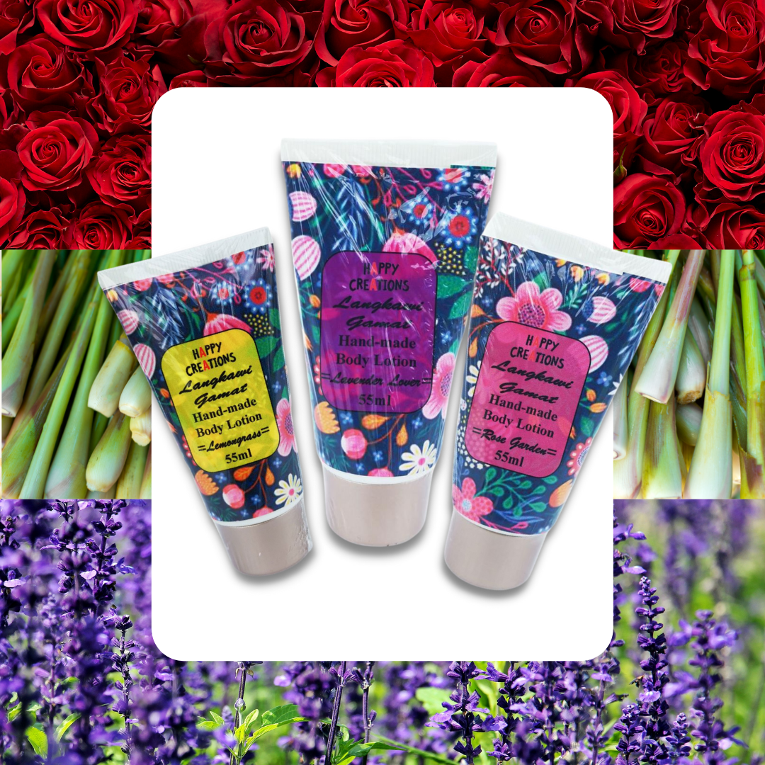 Rose Garden, Lavender & Lemongrass Gamat Body Lotion scents!