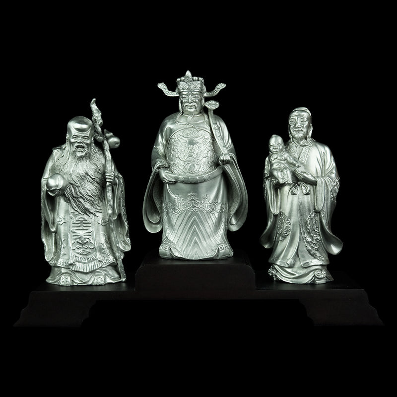Pewter Figurine (Hock Lok Siew on Wooden Base) - PF9319L_3