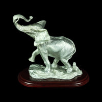 Pewter Figurine (Elephant on Wooden Base) - PF9513L