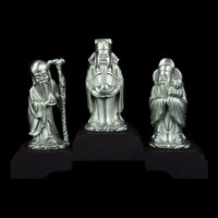 Pewter Figurine (Hock, Lok, Siew on Wooden Base) - PF9518A_3