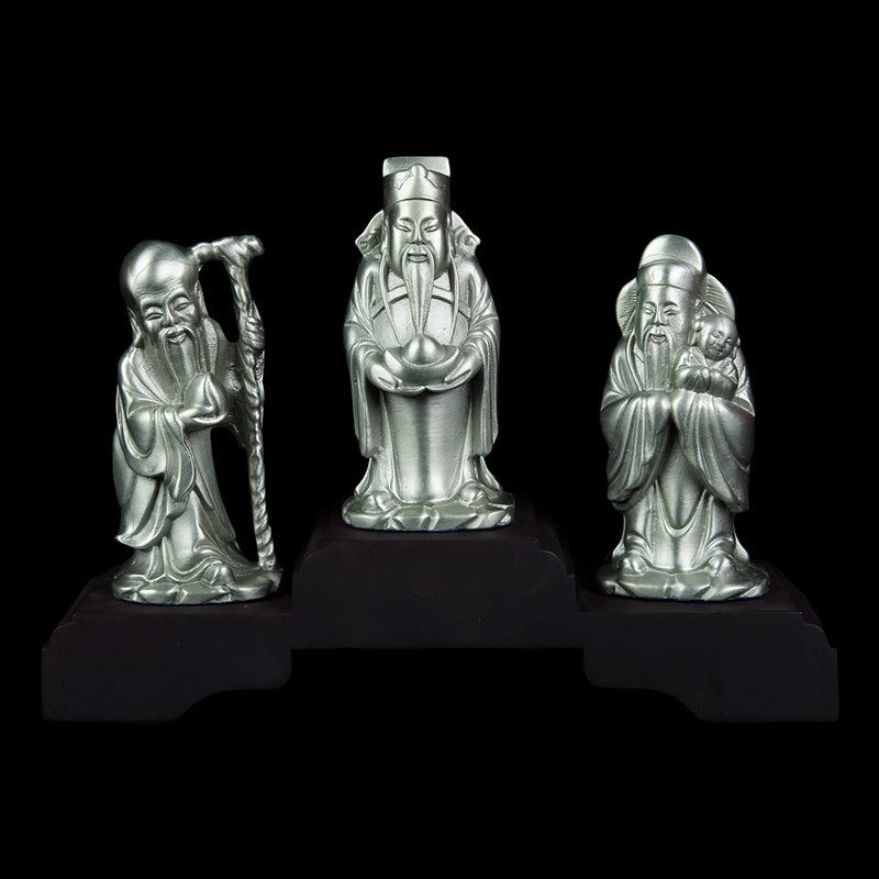 Pewter Figurine (Hock, Lok, Siew on Wooden Base) - PF9518A_3