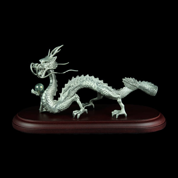 Pewter Figurine (Dragon on Wooden Base) - PF9566L