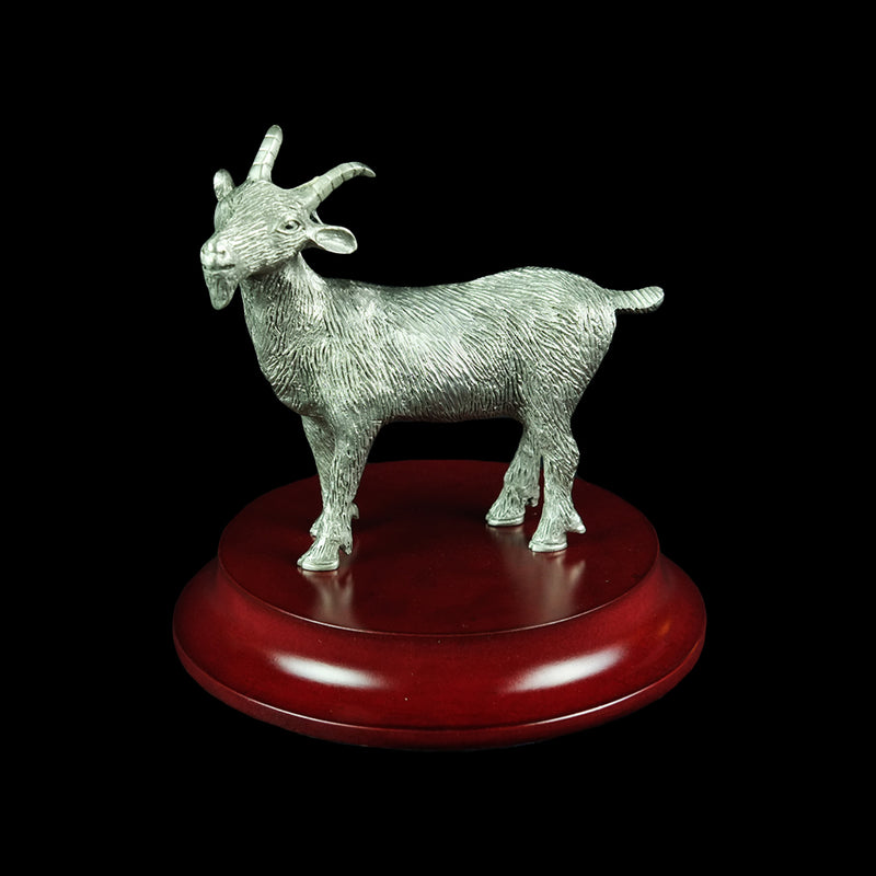 Pewter Figurine (Goat on Wooden Base) - PF9586A