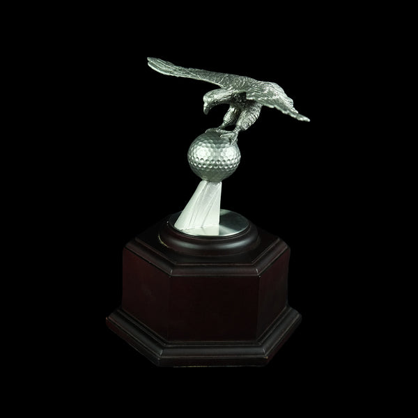 Pewter Figurine (Eagle on Ball and Wooden Base) - PF9861