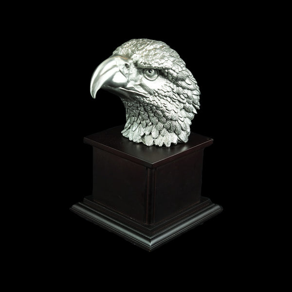 Pewter Figurine (Eagle Head on Wooden Base) - PF9864