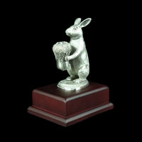 Pewter Figurine (Rabbit on Wooden Base) - PF9871S