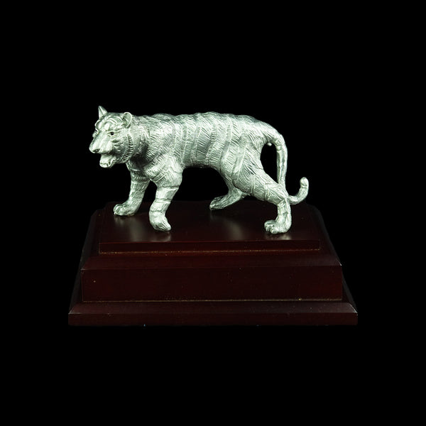 Pewter Figurine (Tiger on Wooden Base) - PF9881S