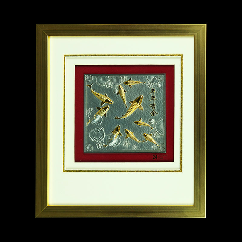 Pewter With Wood Frame (Koi) - PFG656S