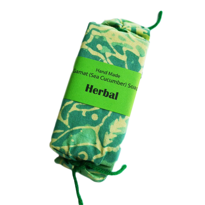 Handmade Sea Cucumber (Gamat) Soap (50g) wrapped in batik cloth